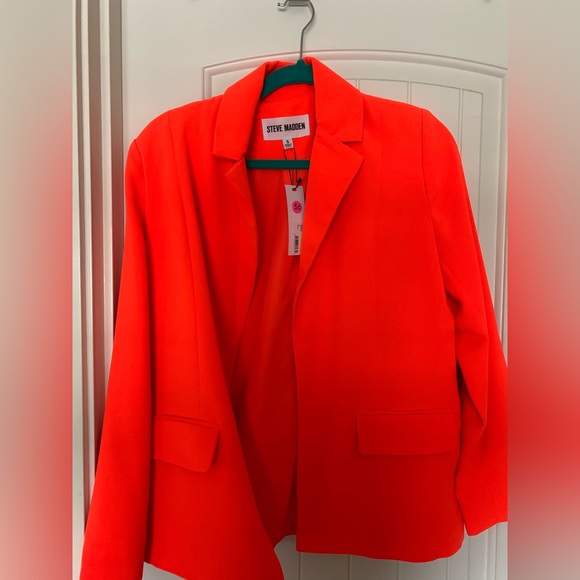 Steve Madden | Jackets & Coats | Steve Madden Neon Orange Blazer | Poshmark
